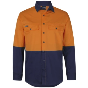 JB'S Hi Vis L/S Stretch Work Shirt - Thumbnail Image 4