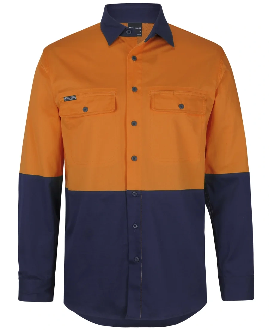JB'S Hi Vis L/S Stretch Work Shirt - Image 4