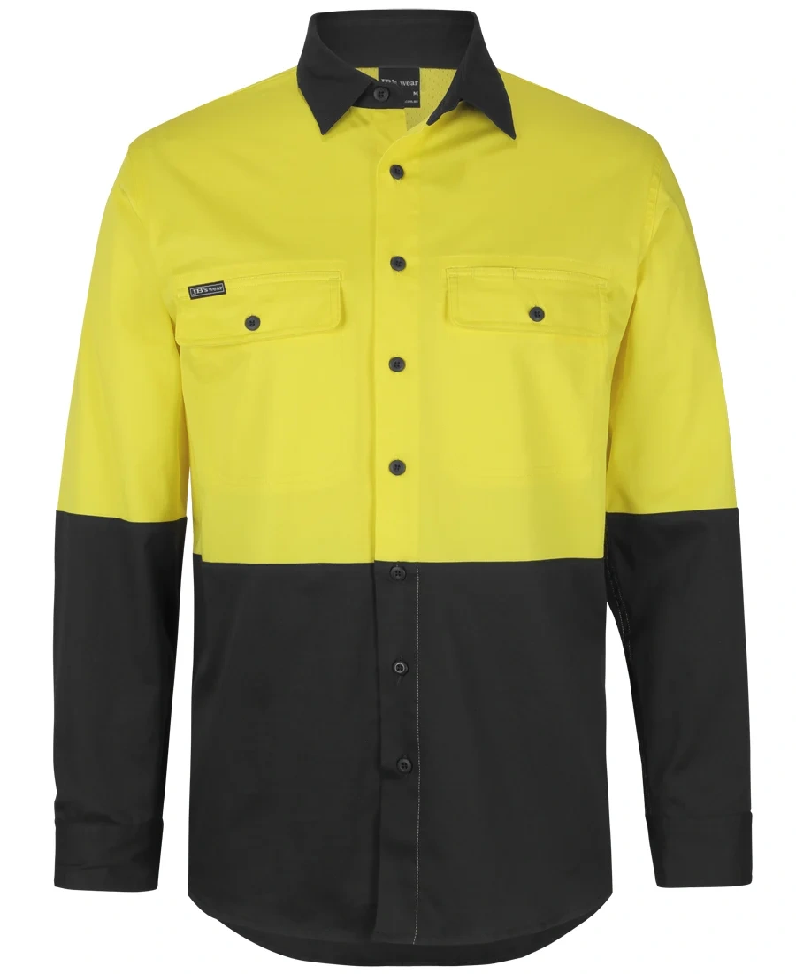 JB'S Hi Vis L/S Stretch Work Shirt - Image 6
