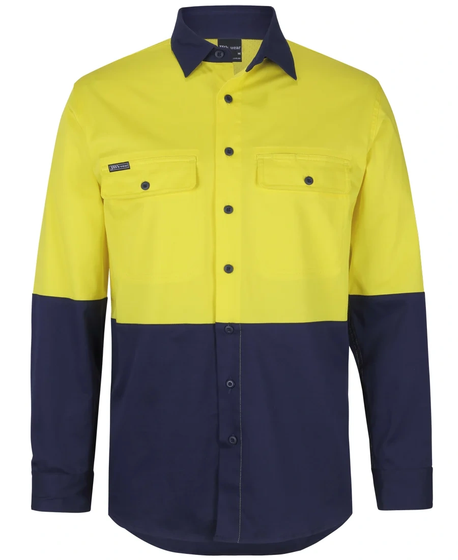 JB'S Hi Vis L/S Stretch Work Shirt - Image 8