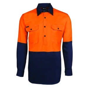 JB's Hi Vis Close Front L/S 190g Work Shirt - Thumbnail Image 2