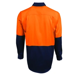 JB's Hi Vis Close Front L/S 190g Work Shirt - Thumbnail Image 3