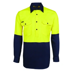 JB's Hi Vis Close Front L/S 190g Work Shirt - Thumbnail Image 4