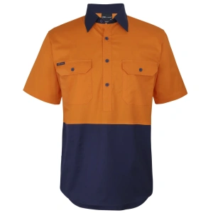 JB's Hi Vis Close Front S/S 150g Work Shirt - Thumbnail Image 2