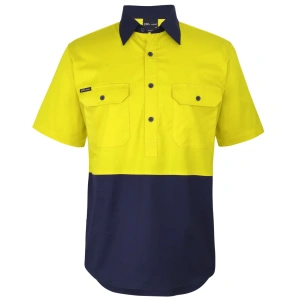 JB's Hi Vis Close Front S/S 150g Work Shirt - Thumbnail Image 4