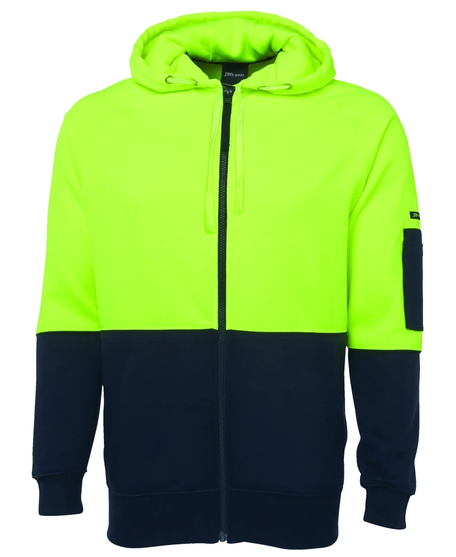JB's Hi Vis Full Zip Fleecy Hoodie - Image 2