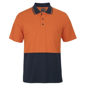 JB's Hi Vis S/S Cotton Pique Trad Polo - Thumbnail Image 2