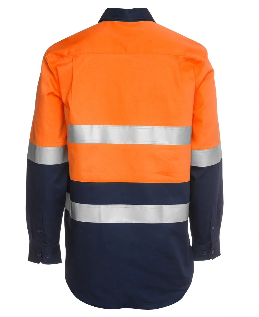 JB's Hi Vis (D+N) Close Front L/S 190g Work Shirt - Image 3