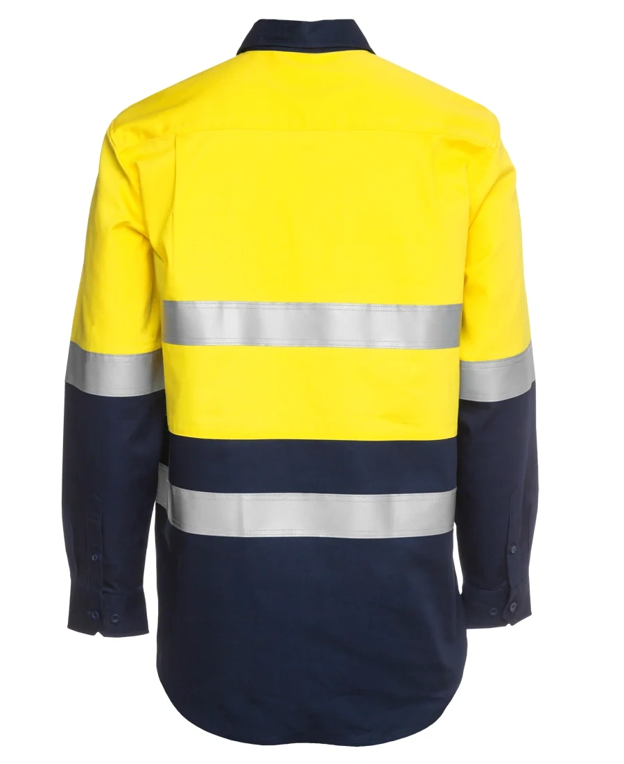 JB's Hi Vis (D+N) Close Front L/S 190g Work Shirt - Image 7