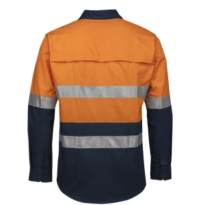 JB's Hi Vis (D+N) Close Front L/S 150g Work Shirt - Thumbnail Image 3