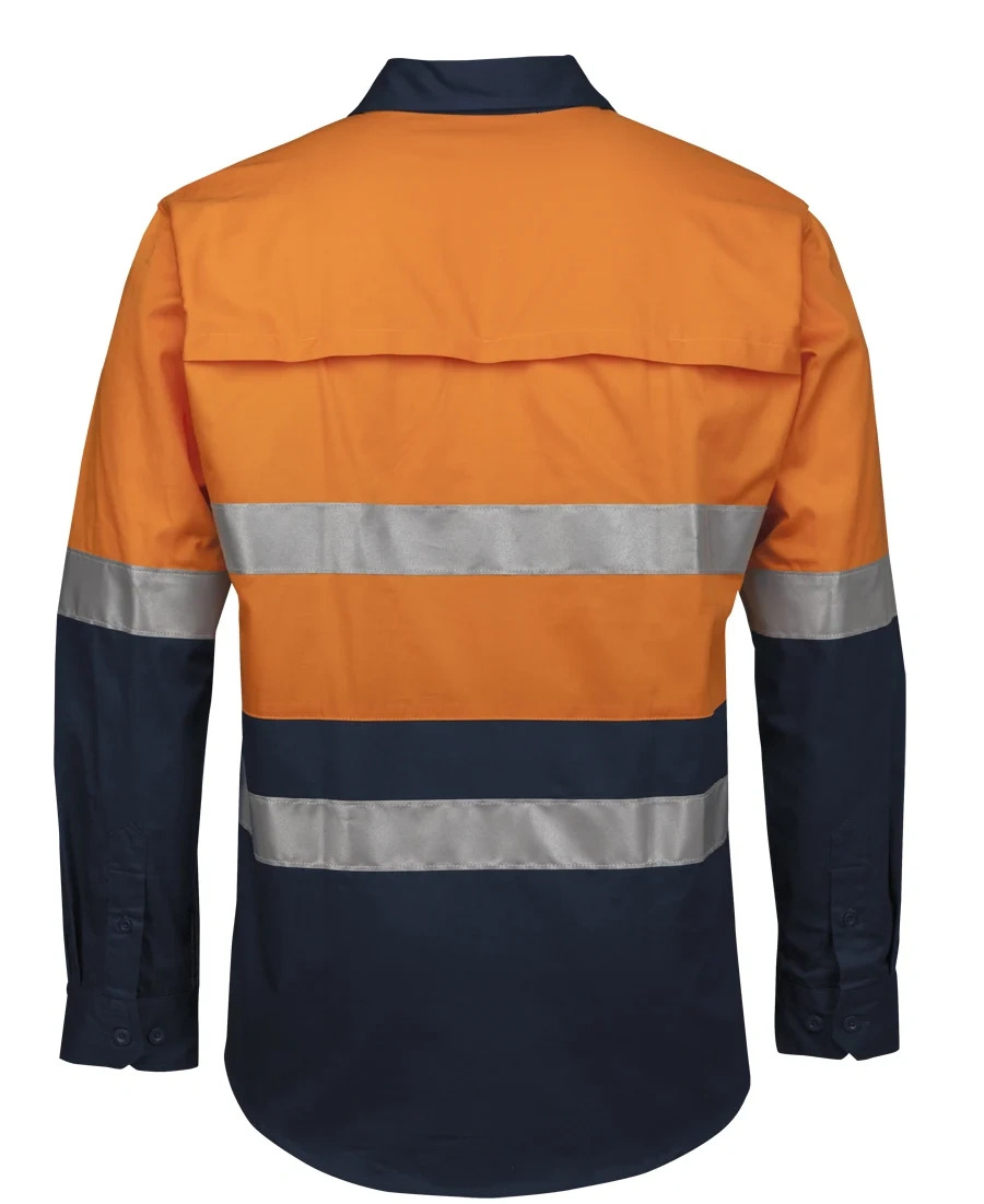 JB's Hi Vis (D+N) Close Front L/S 150g Work Shirt - Image 3