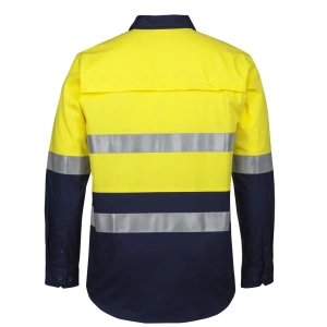 JB's Hi Vis (D+N) Close Front L/S 150g Work Shirt - Thumbnail Image 5