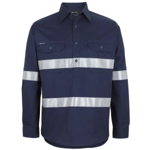 JB's Close Front L/S 150g Work Shirt Reflective Tape - Thumbnail Image 2