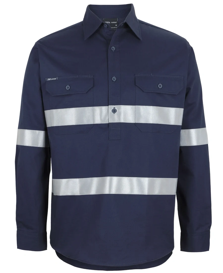 JB's Close Front L/S 150g Work Shirt Reflective Tape - Image 2
