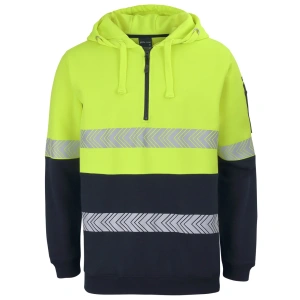 JB's Hi Vis (D+N) 1/2 Zip Segmented Tape Hoodie - Thumbnail Image 2