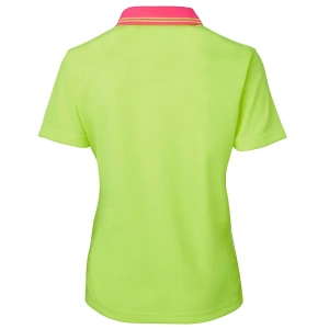 JB's Ladies Hi Vis S/S Comfort Polo - Thumbnail Image 3