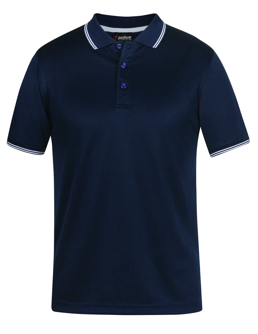 Podium Jacquard Contrast Polo - Image 4