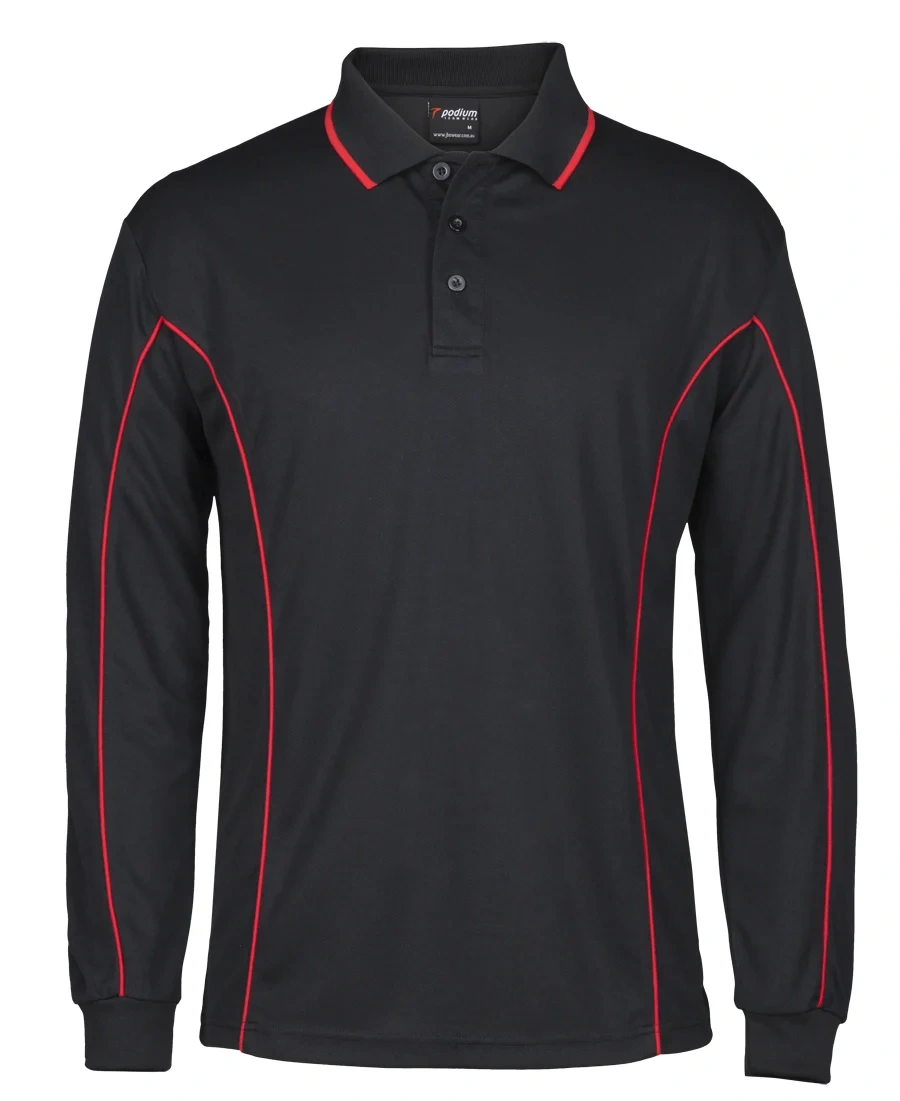 Podium L/S Piping Polo - Image 2