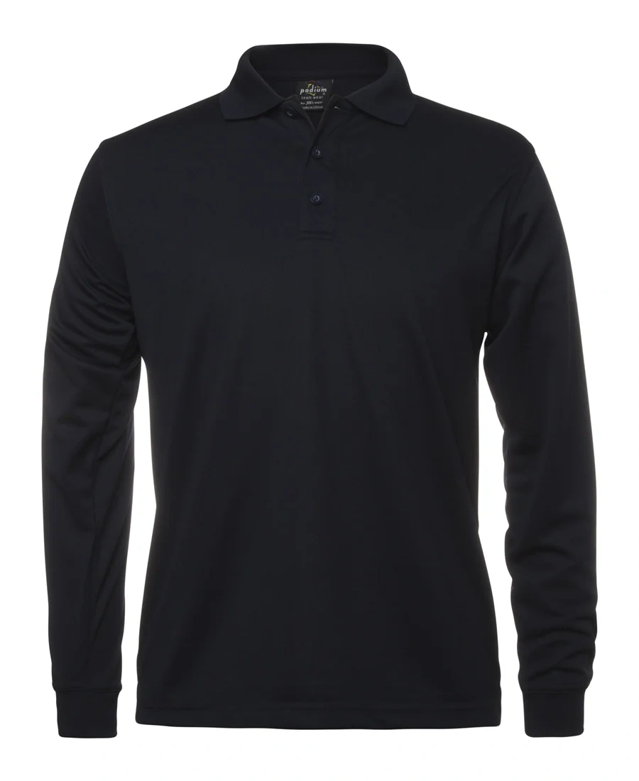 Podium Long Sleeve Poly Polo - Image 2