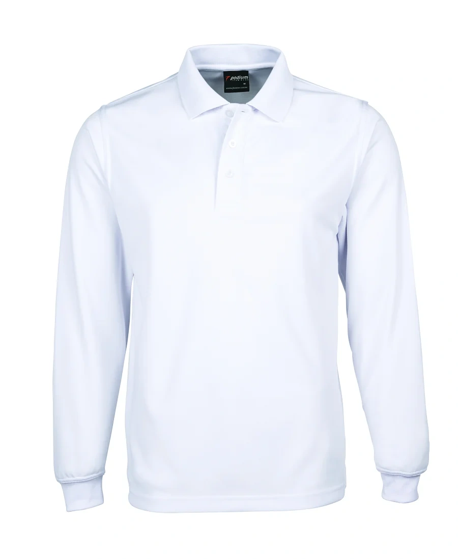 Podium Long Sleeve Poly Polo - Image 4