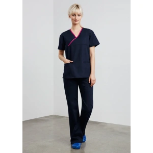 Womens Contrast Scrub Top
