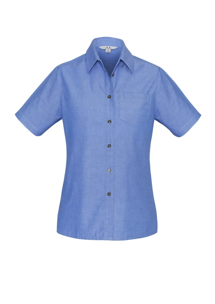 Womens Chambray Short Sleeve Shirt - Image 2