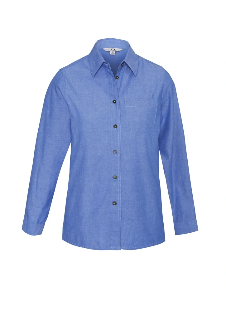 Womens Chambray Long Sleeve Shirt - Image 2