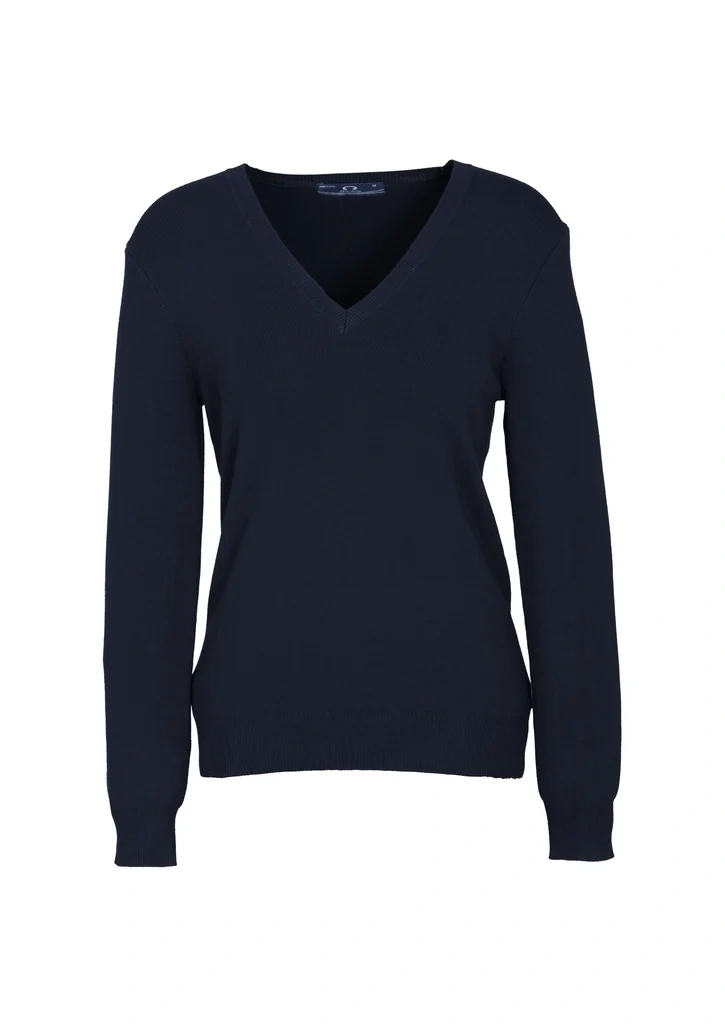 Womens V-Neck Knit Pullover - Image 2