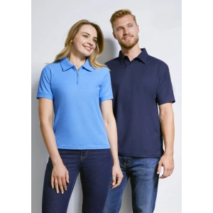 Mens Micro Waffle Short Sleeve Polo - Thumbnail Image 1