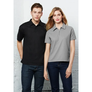 Womens Micro Waffle Short Sleeve Polo - Thumbnail Image 1