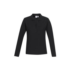 Womens Crew Long Sleeve Polo - Thumbnail Image 2