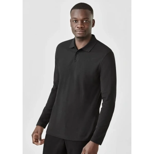 Mens Crew Long Sleeve Polo - Thumbnail Image 4