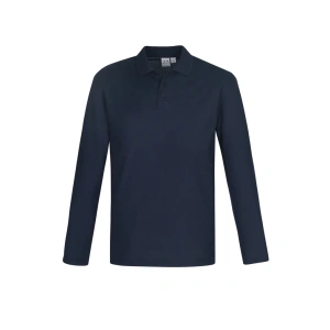 Mens Crew Long Sleeve Polo - Thumbnail Image 2