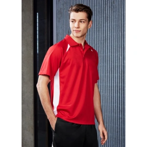Mens Splice Short Sleeve Polo - Thumbnail Image 1