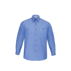 Mens Chambray Long Sleeve Shirt - Thumbnail Image 2