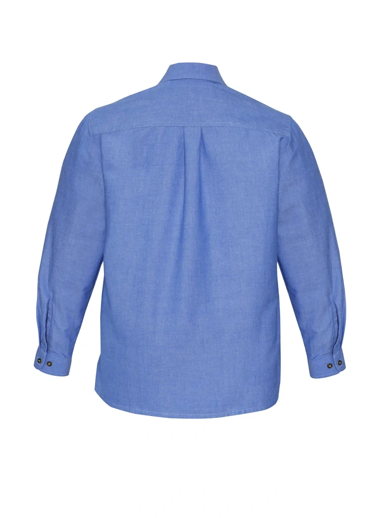 Mens Chambray Long Sleeve Shirt - Image 3