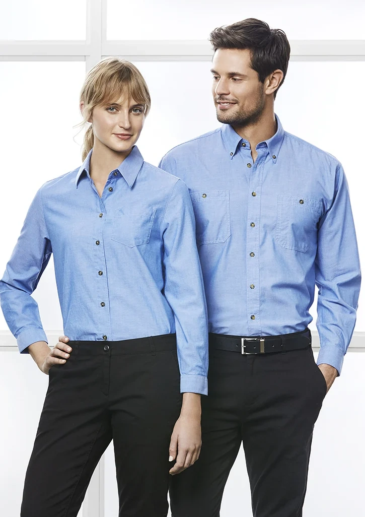 Mens Chambray Long Sleeve Shirt - Image 1