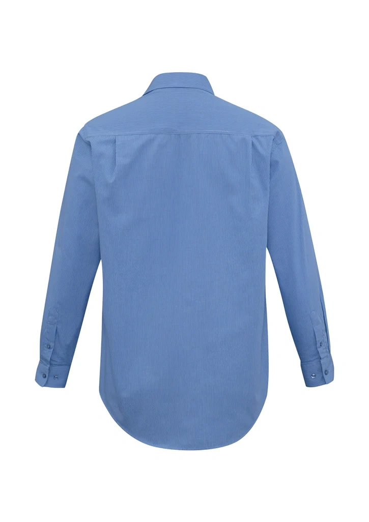 Mens Micro Check Long Sleeve Shirt - Image 5