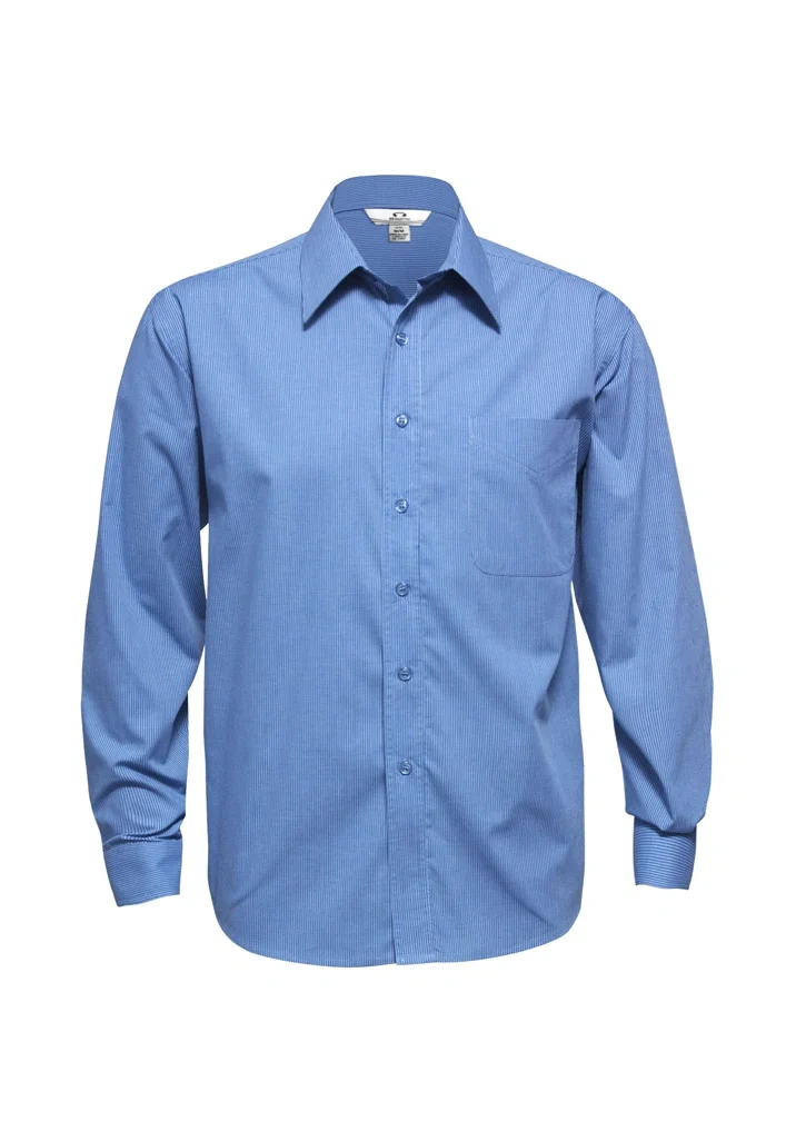 Mens Micro Check Long Sleeve Shirt - Image 4