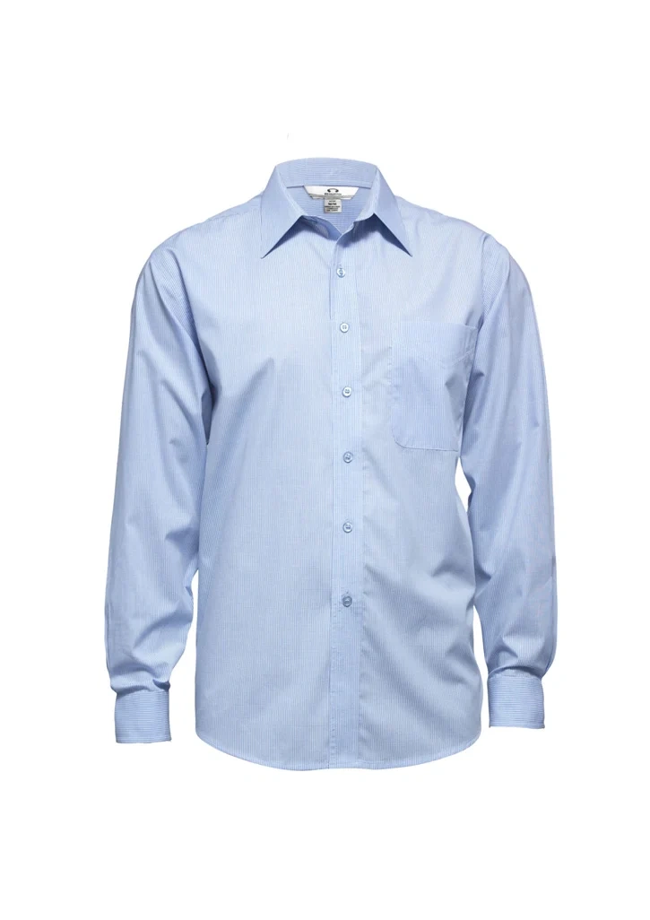 Mens Micro Check Long Sleeve Shirt - Image 6