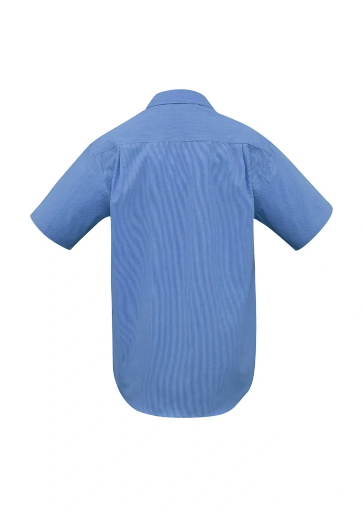 Mens Micro Check Short Sleeve Shirt - Image 5