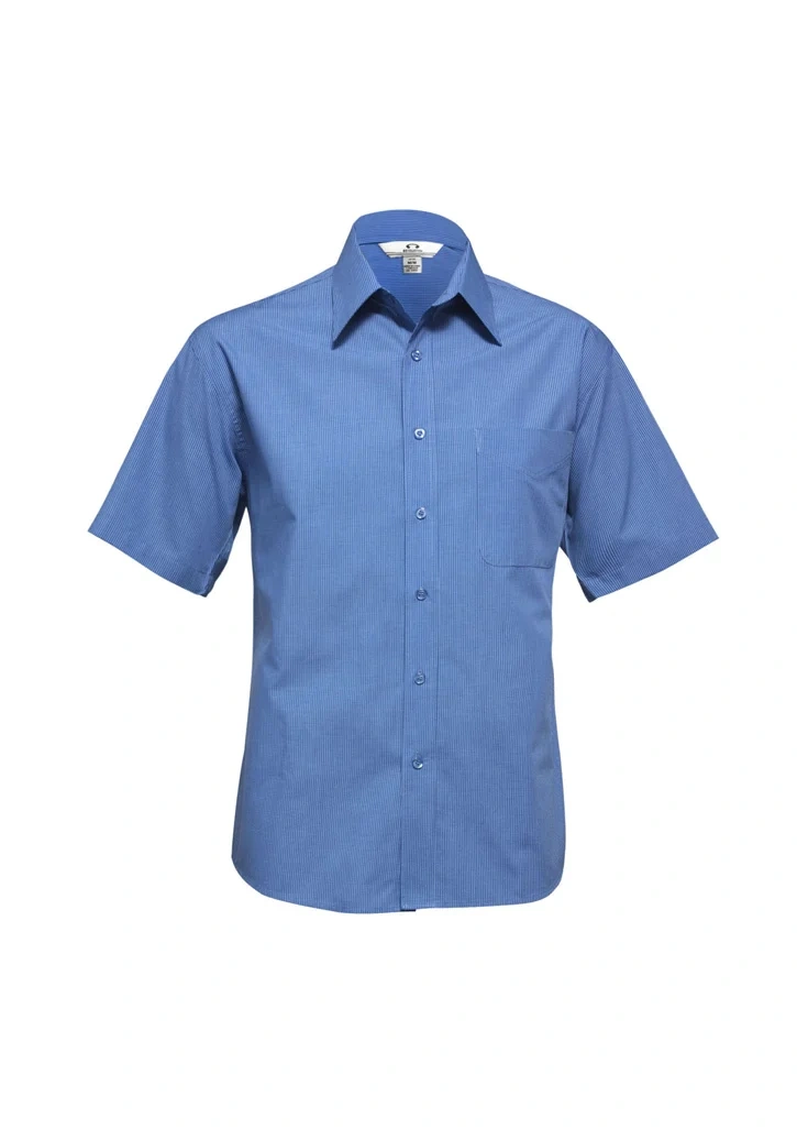 Mens Micro Check Short Sleeve Shirt - Image 4