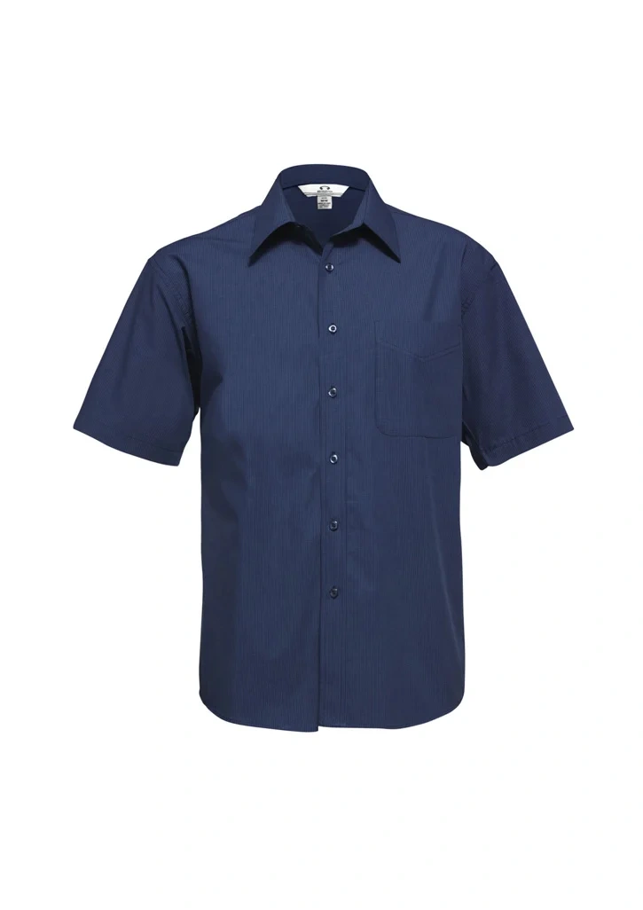 Mens Micro Check Short Sleeve Shirt - Image 6