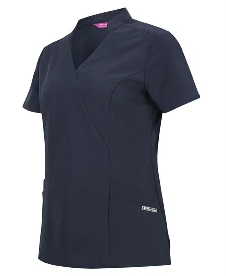 JB's Ladies Nu Mandarin Collar Scrub Top - Image 1