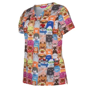 JB's Ladies Scrub Top Printed - Thumbnail Image 1