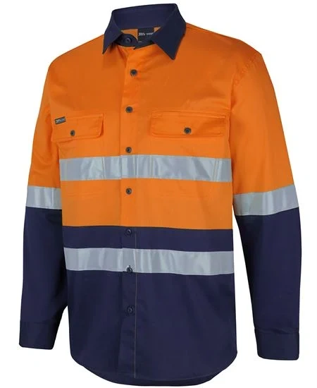 JB's Hi Vis (D+N) L/S Stretch Work Shirt - Image 1