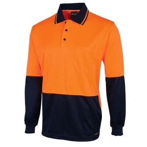JB's Hi Vis L/S Jacquard Polo - Thumbnail Image 1