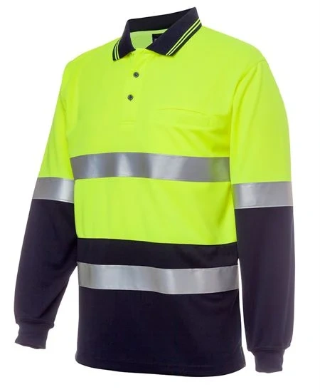 JB's Hi Vis L/S (D+N) Cotton Back Polo - Image 1