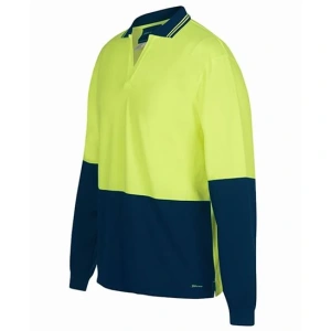 JB's Hi Vis L/S Non Button Polo - Thumbnail Image 1