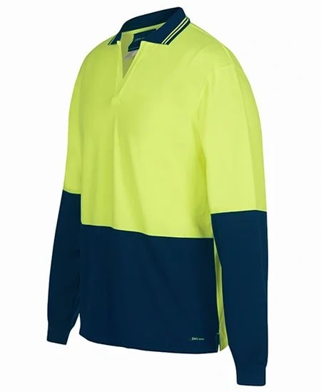 JB's Hi Vis L/S Non Button Polo - Image 1